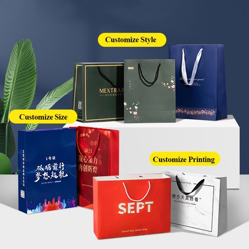 Luxury Paper Bag with Logo Imprint Customize