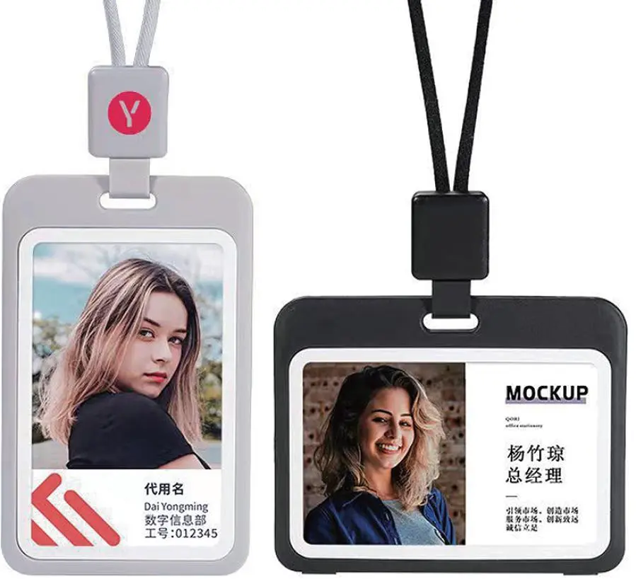 Retractable Badge Reel with PU Leather ID Card Holder - Heavy Duty 80cm Extendable Pull Keychain with Quick-Release Carabiner Clip for Office, School, Employee ID, Name Tag, Keys