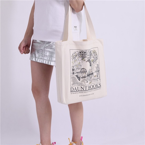 Cotton Canvas Landscape Tote with Logo Imprint Customize for Promotion