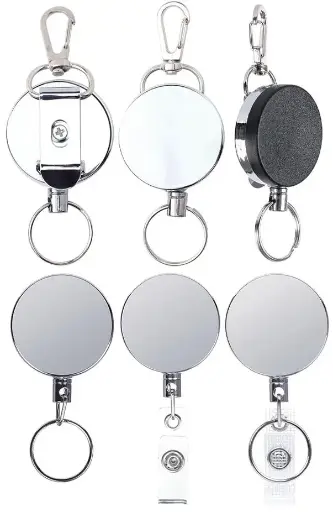Heavy Duty Retractable Badge Reel with All-Metal Swivel Clip, 60cm Long Cord ID Card Holder for Nurses, Office Workers, and Professionals (Black)